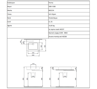 Bocchi Parma Lavabo 50 cm - 4