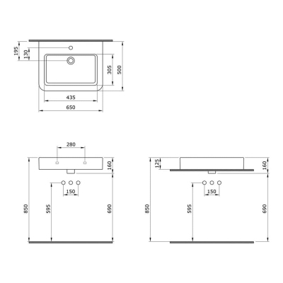 Bocchi Parma Lavabo 65 cm - 4