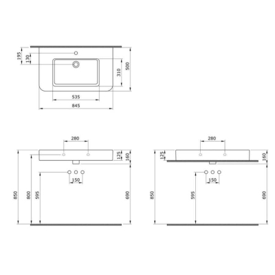 Bocchi Parma Lavabo 85 cm - 4