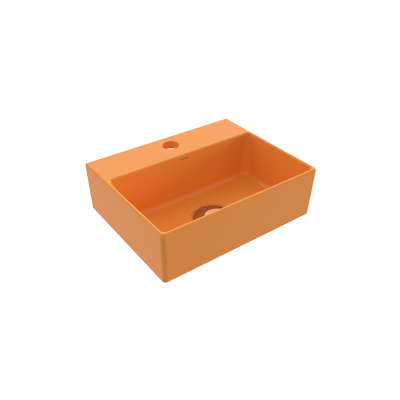Bocchi Slim Lİne Dikdörtgen Lavabo 30x24 cm Parlak Mandalina Sarısı - 3