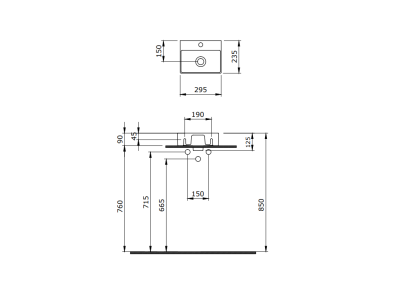 Bocchi Slim Line Dikdörtgen Lavabo 30x24 cm P.Burgonya Bordosu - 4