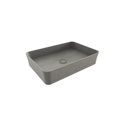 Bocchi Slim Line Dikdörtgen Lavabo 55x38 cm Mat Beton - 1