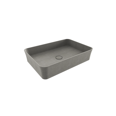 Bocchi Slim Line Dikdörtgen Lavabo 55x38 cm Mat Beton - 3