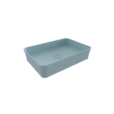 Bocchi Slim Line Dikdörtgen Lavabo 55x38 cm Mat Buz Mavisi - 3