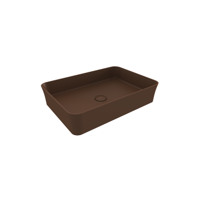 Bocchi Slim Line Dikdörtgen Lavabo 55x38 cm Mat Kahve - 2