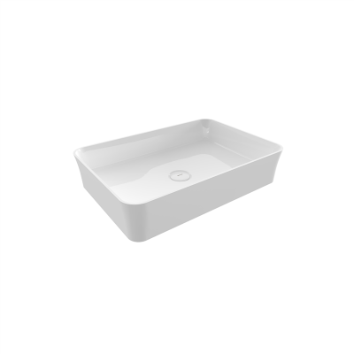 Bocchi Slim Line Dikdörtgen Lavabo 55x38 cm Parlak Beyaz - 3