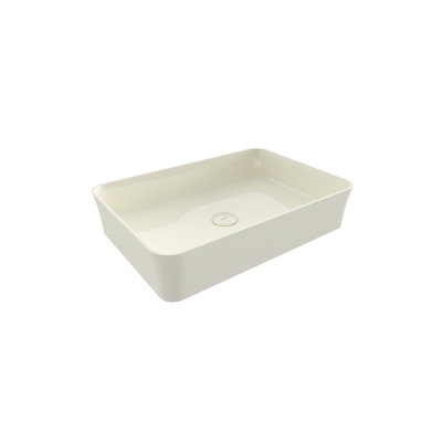 Bocchi Slim Line Dikdörtgen Lavabo 55x38 cm Parlak Bisküvi - 1