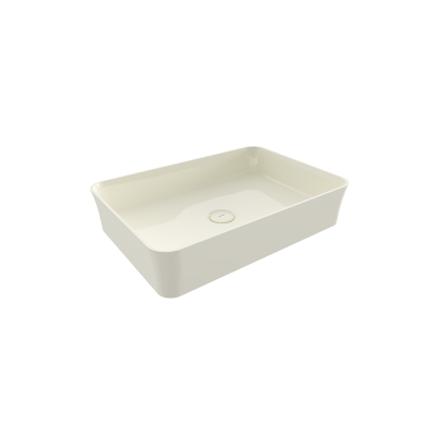 Bocchi Slim Line Dikdörtgen Lavabo 55x38 cm Parlak Bisküvi - 2