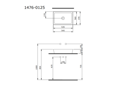 Bocchi Slim Line Dikdörtgen Lavabo 55x38 cm P.Burgonya Bordosu - 4