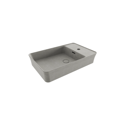Bocchi Slim Line Dikdörtgen Lavabo 60x38 cm Mat Beton - 2