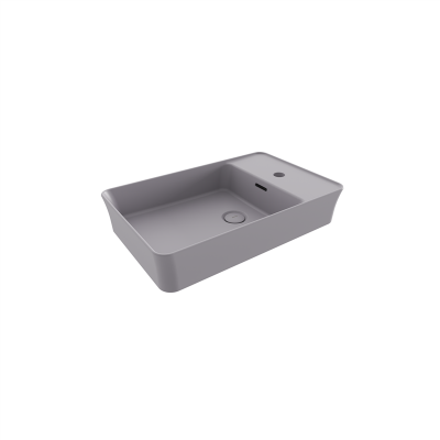 Bocchi Slim Line Dikdörtgen Lavabo 60x38 cm Mat Gri - 2