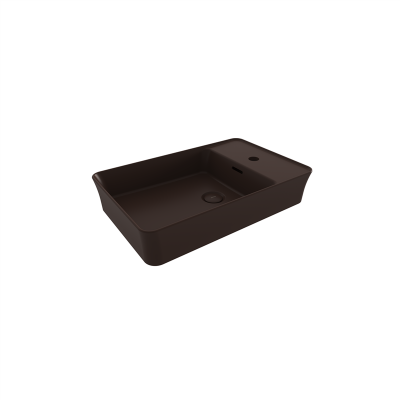 Bocchi Slim Line Dikdörtgen Lavabo 60x38 cm Mat Kahve - 3