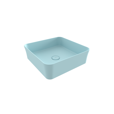 Bocchi Slim Line Kare Lavabo 38x38 cm Mat Buz Mavisi - 3