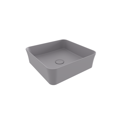 Bocchi Slim Line Kare Lavabo 38x38 cm Mat Gri - 3