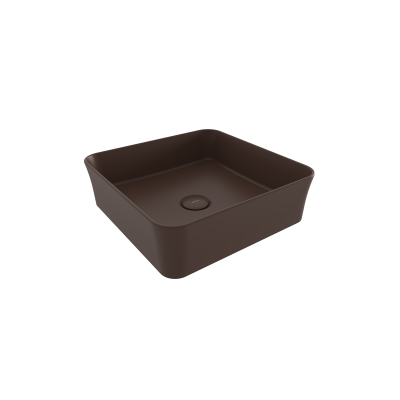 Bocchi Slim Line Kare Lavabo 38x38 cm Mat Kahve - 1
