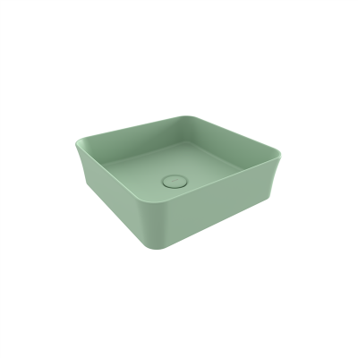 Bocchi Slim Line Kare Lavabo 38x38 cm Mat Mint Yeşil - 3