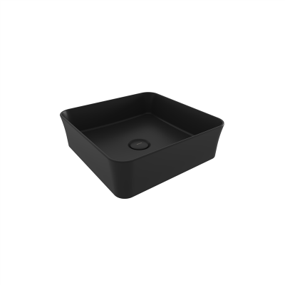 Bocchi Slim Line Kare Lavabo 38x38 cm Mat Siyah - 2