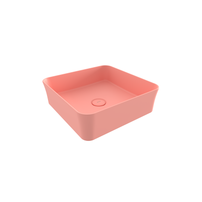 Bocchi Slim Line Kare Lavabo 38x38 cm Mat Somon - 3