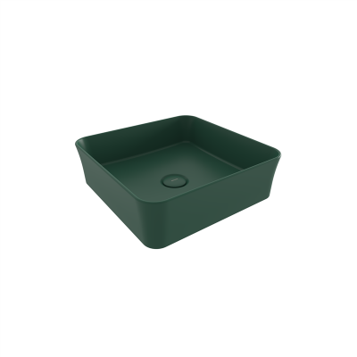 Bocchi Slim Line Kare Lavabo 38x38 cm Mat Yeşil - 3