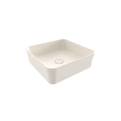 Bocchi Slim Line Kare Lavabo 38x38 cm Parlak Bisküvi - 1