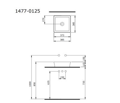 Bocchi Slim Line Kare Lavabo 38x38 cm P.Burgonya Bordosu - 4