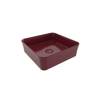 Bocchi Slim Line Kare Lavabo 38x38 cm P.Burgonya Bordosu - 3