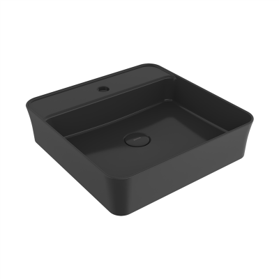 Bocchi Slim Line Kare Lavabo 45x45 cm Parlak Siyah - 2