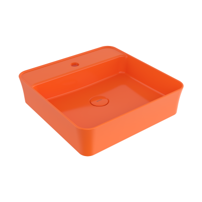 Bocchi Slim Line Kare Lavabo 45x45 cm Parlak Turuncu - 1