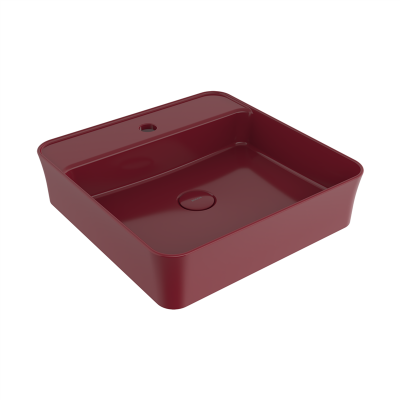 Bocchi Slim Line Kare Lavabo 45x45 cm P.Burgonya Bordosu - 3