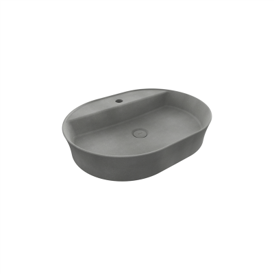 Bocchi Slim Line Oval 60x45 cm Mat Beton - 3