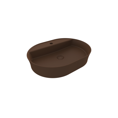 Bocchi Slim Line Oval 60x45 cm Mat Kahve - 2
