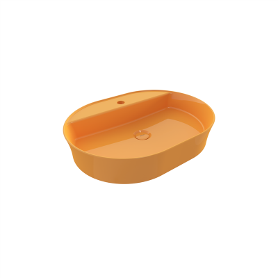 Bocchi Slim Line Oval 60x45 cm Parlak Mandalina Sarısı - 2