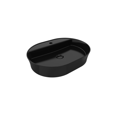 Bocchi Slim Line Oval 60x45 cm Parlak Siyah - 2