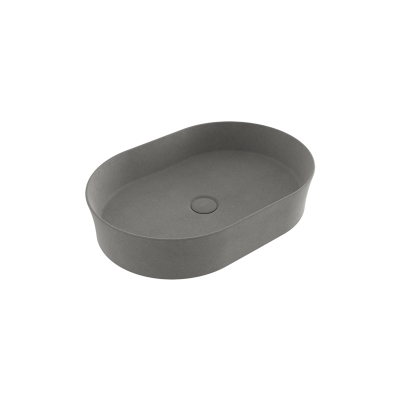 Bocchi Slim Line Oval Lavabo 55x38 cm Mat Beton - 2