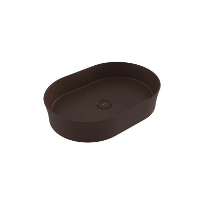 Bocchi Slim Line Oval Lavabo 55x38 cm Mat Kahve - 2