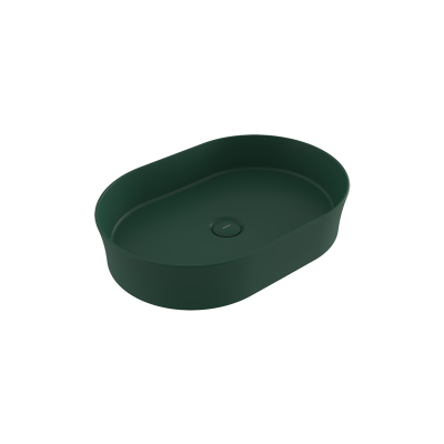 Bocchi Slim Line Oval Lavabo 55x38 cm Mat Yeşil - 2