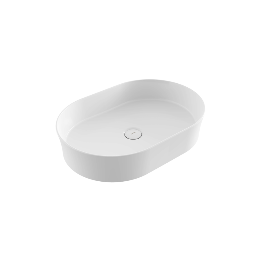 Bocchi Slim Line Oval Lavabo 55x38 cm Parlak Beyaz - Bocchi