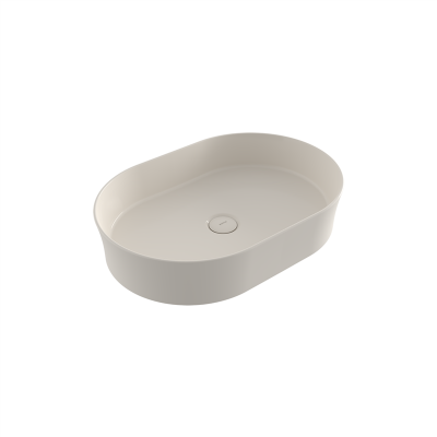Bocchi Slim Line Oval Lavabo 55x38 cm Parlak Bisküvi - 2