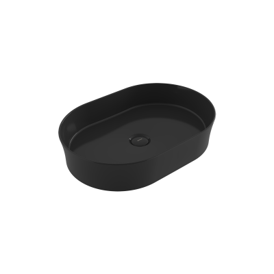 Bocchi Slim Line Oval Lavabo 55x38 cm Parlak Siyah - 1