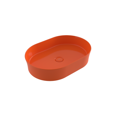 Bocchi Slim Line Oval Lavabo 55x38 cm Parlak Turuncu - 3