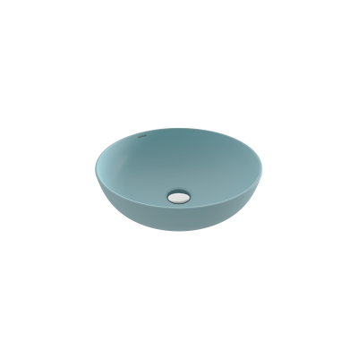 Bocchi Slim Line Yuvarlak Lavabo 38 cm Mat Buz Mavisi - 1