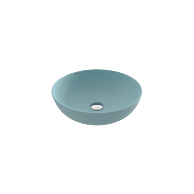 Bocchi Slim Line Yuvarlak Lavabo 38 cm Mat Buz Mavisi - 3