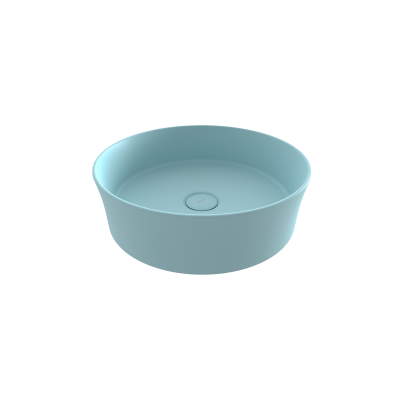 Bocchi Slim Line Yuvarlak lavabo 38 cm Mat Buz Mavisi - 1
