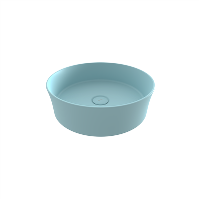 Bocchi Slim Line Yuvarlak lavabo 38 cm Mat Buz Mavisi - 2