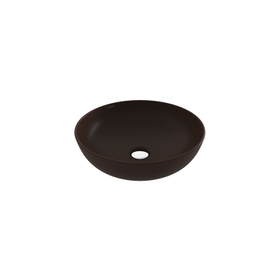 Bocchi Slim Line Yuvarlak Lavabo 38 cm Mat Kahve - 3