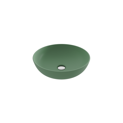 Bocchi Slim Line Yuvarlak Lavabo 38 cm Mat Mint Yeşil - 3