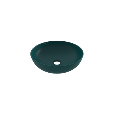 Bocchi Slim Line Yuvarlak Lavabo 38 cm Mat Petrol Mavisi - 2