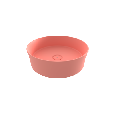 Bocchi Slim Line Yuvarlak lavabo 38 cm Mat Somon - 2