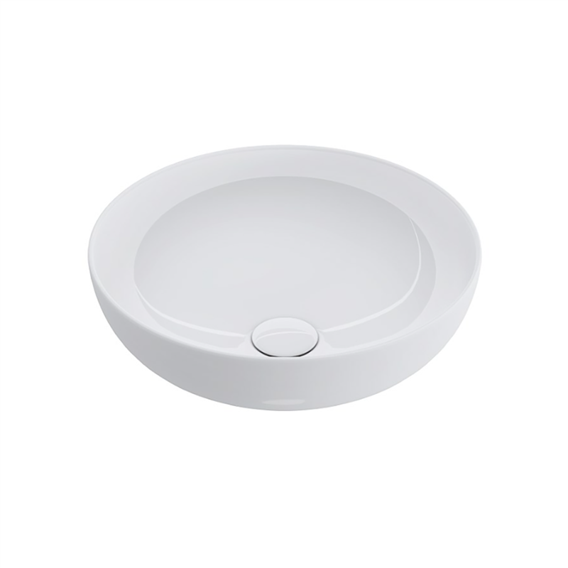 Bocchi Slim Line Yuvarlak Lavabo 38 cm Parlak Beyaz - Bocchi