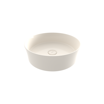 Bocchi Slim Line Yuvarlak lavabo 38 cm Parlak Bisküvi - 1